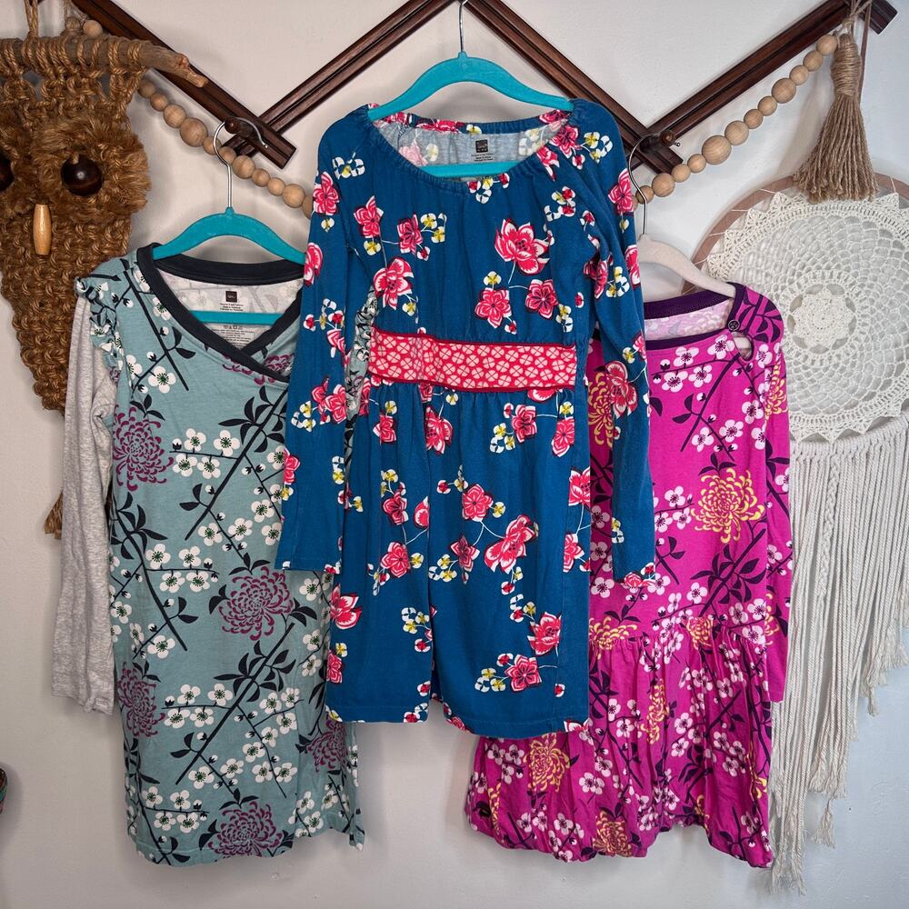 Tea Long Sleeve Floral Midi Dress Lot